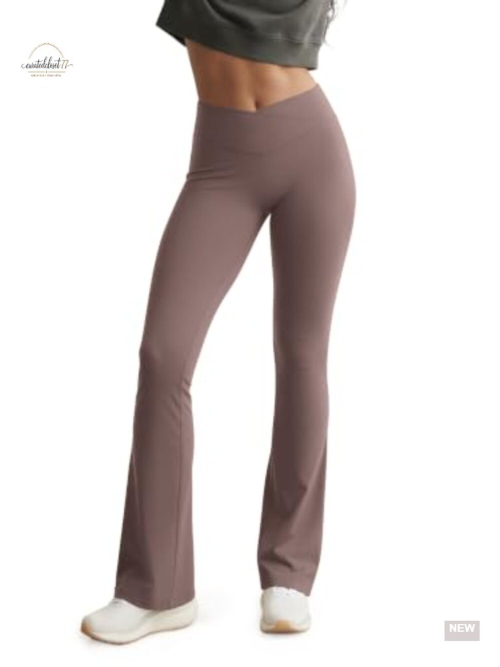 Hidden Scrunch Crossover Flare Leggings High Waist Seamless Yoga Pants